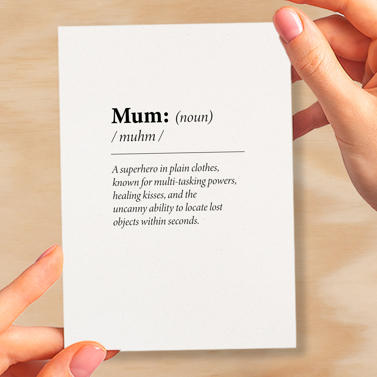 Birthday Card For Mum Fun Dictionary Quote Card For Mum Custom Message Card For Mum Birthday Card For Mummyy