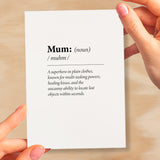 Birthday Card For Mum Fun Dictionary Quote Card For Mum Custom Message Card For Mum Birthday Card For Mummyy