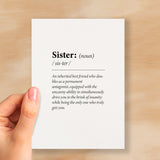 Birthday Card For Sister Fun Dictionary Quote Card For Sister Custom Message Card For Sister Funny Birthday Card For Sister