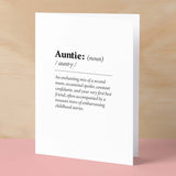 Birthday Card For Auntie Fun Dictionary Quote Card For Auntie Custom Message Card For Auntie Funny Birthday Card For Auntie