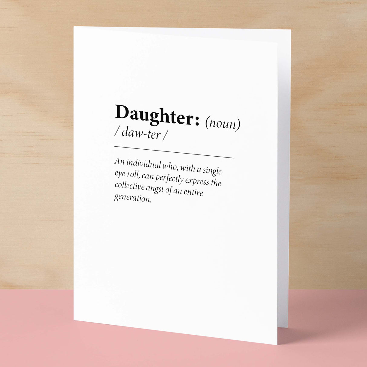 Birthday Card For Daughter Fun Dictionary Quote Card For Daughter Custom Message Card For Daughter Funny Birthday Card For Daughter