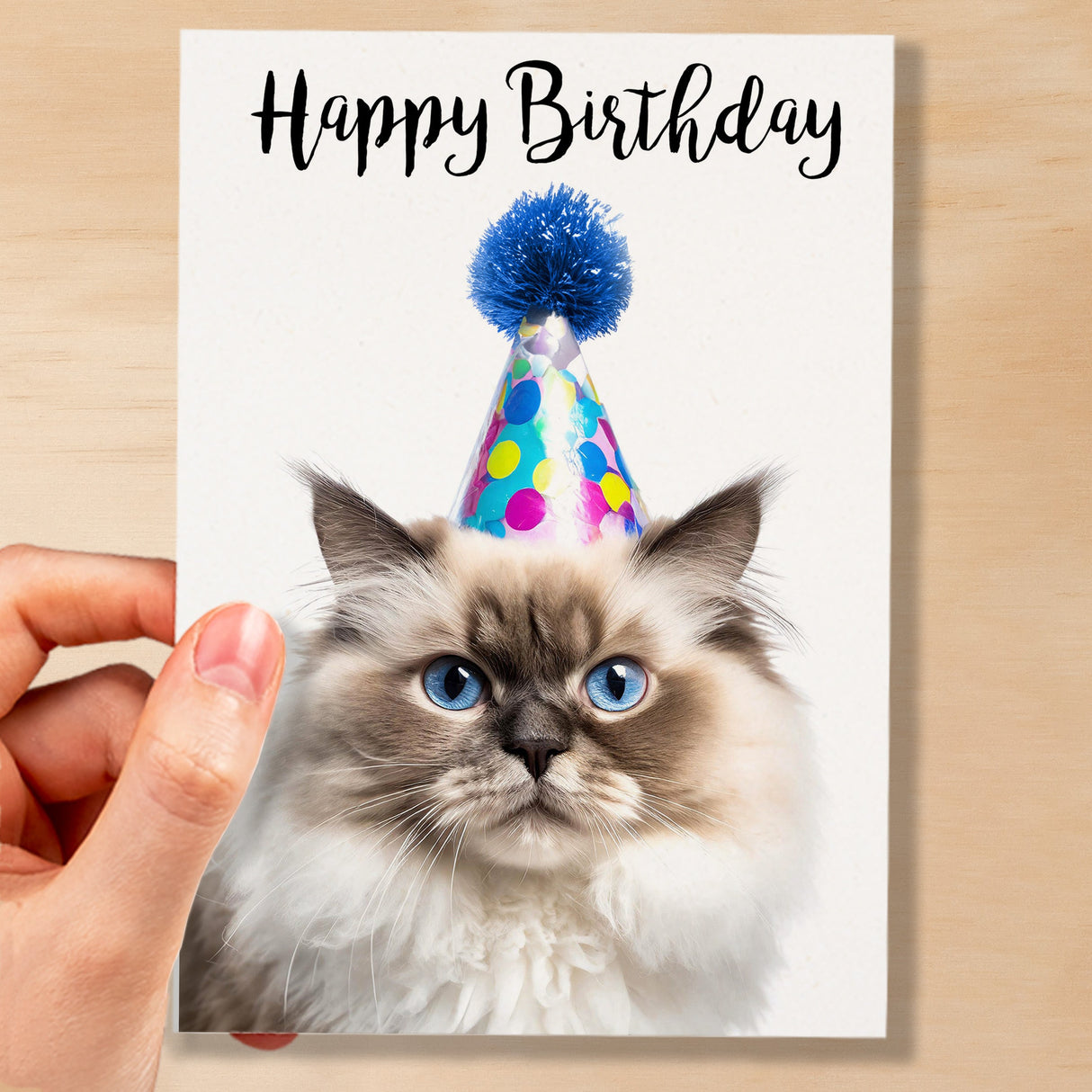 Birthday Card For Her Card For Friend Mum or Sister Birthday Card For Him Brother Dad Happy Birthday Card of Ragdoll Cat Fun Birthday Card