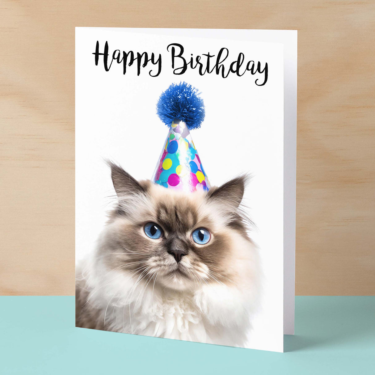 Birthday Card For Her Card For Friend Mum or Sister Birthday Card For Him Brother Dad Happy Birthday Card of Ragdoll Cat Fun Birthday Card