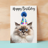 Birthday Card For Her Card For Friend Mum or Sister Birthday Card For Him Brother Dad Happy Birthday Card of Ragdoll Cat Fun Birthday Card