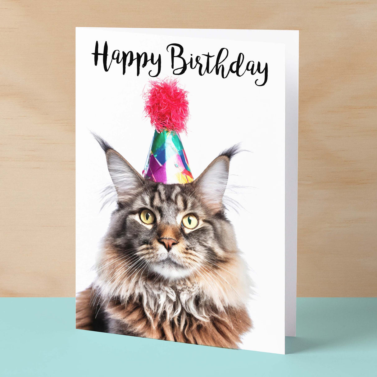 Birthday Card For Her Card For Friend Mum or Sister Birthday Card For Him Brother Dad Happy Birthday Card of Mainecoon Cat Fun Birthday Card