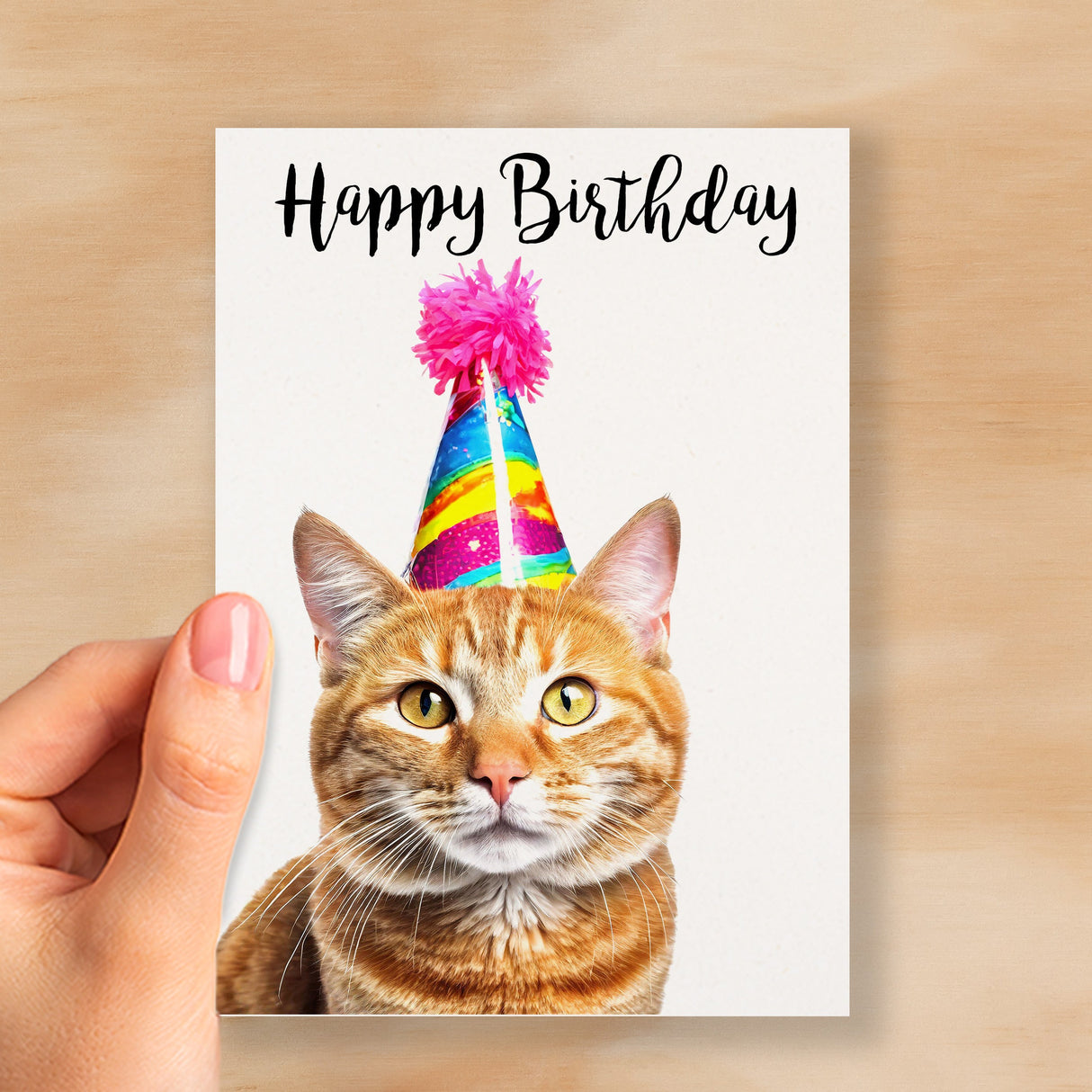 Birthday Card For Her Card For Friend Mum or Sister Birthday Card For Him Brother Dad Happy Birthday Card of Ginger Cat Fun Birthday Card