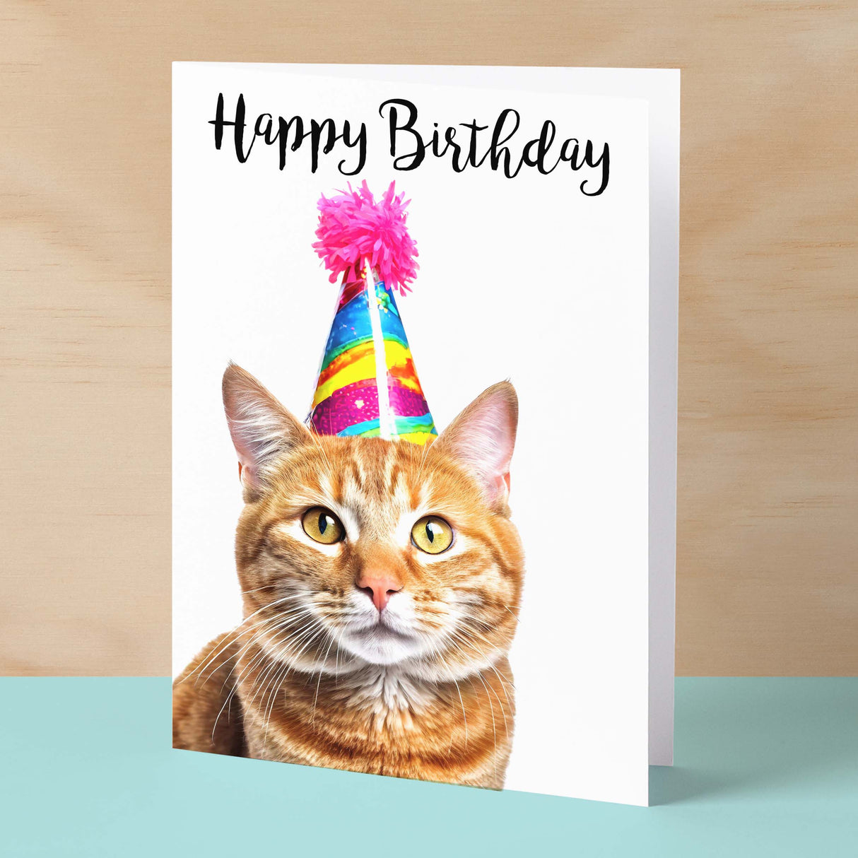 Birthday Card For Her Card For Friend Mum or Sister Birthday Card For Him Brother Dad Happy Birthday Card of Ginger Cat Fun Birthday Card