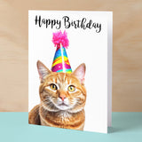 Birthday Card For Her Card For Friend Mum or Sister Birthday Card For Him Brother Dad Happy Birthday Card of Ginger Cat Fun Birthday Card