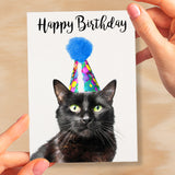 Birthday Card For Her Card For Friend Mum or Sister Birthday Card For Him Brother Dad Happy Birthday Card of Black Cat Fun Birthday Card