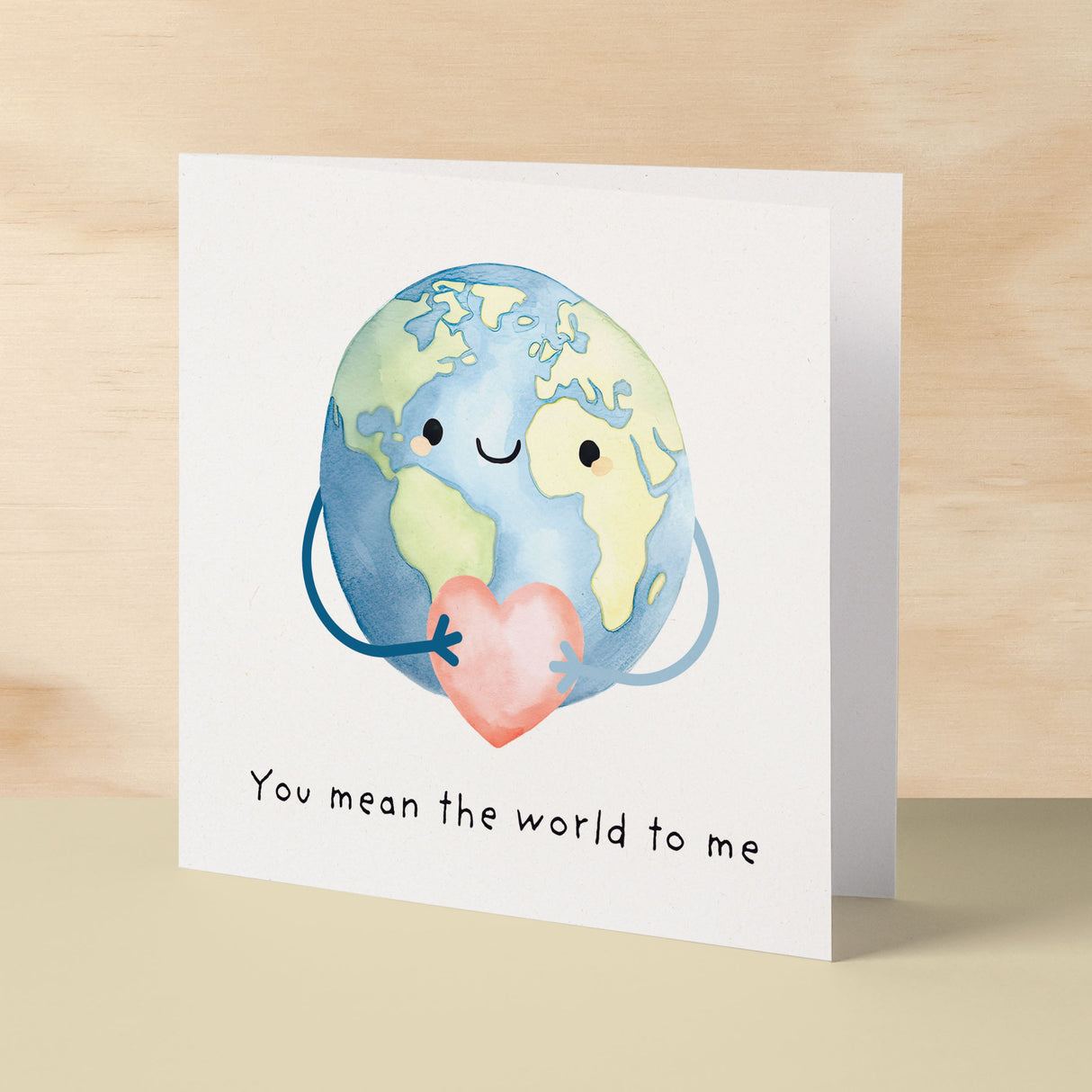 Anniversary Card For Girlfriend or Boyfriend You Mean the World To Me Cute Card For Wife Love Card For Husband