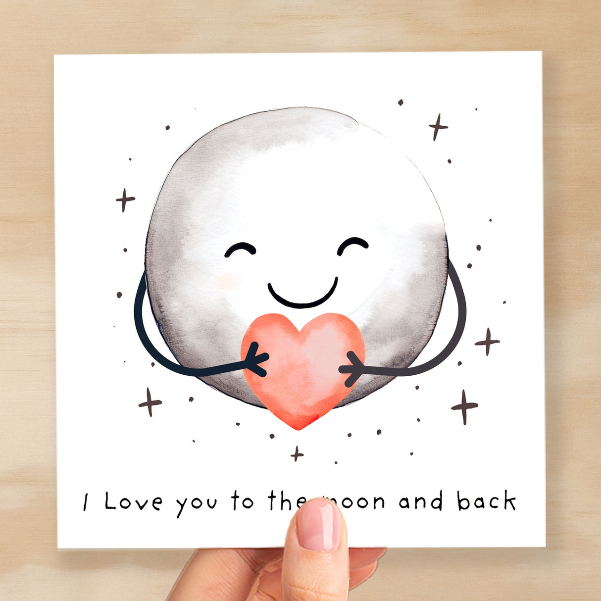 Anniversary Card For Boyfriend or Girlfriend Love You To The Moon Cute Card For Wife Love Card For Husband