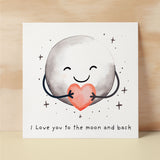 Anniversary Card For Boyfriend or Girlfriend Love You To The Moon Cute Card For Wife Love Card For Husband