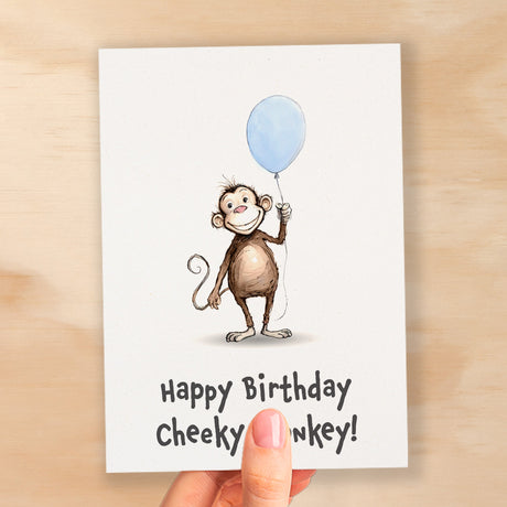 Birthday Card For Children Cute Monkey Birthday Card For Child Card For Boy Birthday Card For Girl Cheeky Monkey Fun Birthday Card For Kids