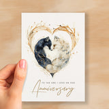 Anniversary Card For Wife Wedding Anniversary Card For Husband Anniversary Card For Boyfriend Fox Love Heart Anniversary Card For Girlfriend