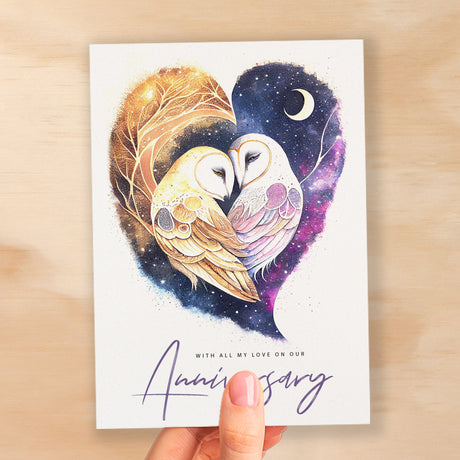 Anniversary Card For Wife Card for Anniversary Card For Husband Cute Owls Love Heart Anniversary Card For Boyfriend or Girlfriend