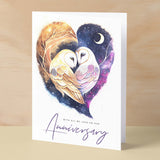 Anniversary Card For Wife Card for Anniversary Card For Husband Cute Owls Love Heart Anniversary Card For Boyfriend or Girlfriend