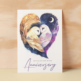 Anniversary Card For Wife Card for Anniversary Card For Husband Cute Owls Love Heart Anniversary Card For Boyfriend or Girlfriend