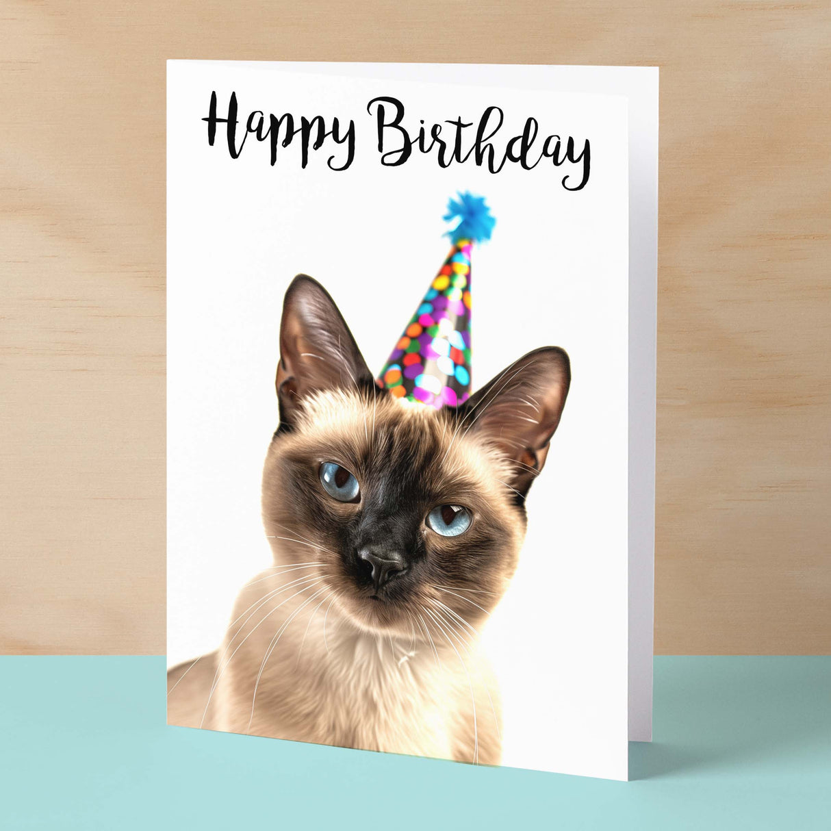 Birthday Card For Anyone Birthday Card For Friend Birthday Card For Her or For Him Siamese Cat Birthday Card For Son or Daughter