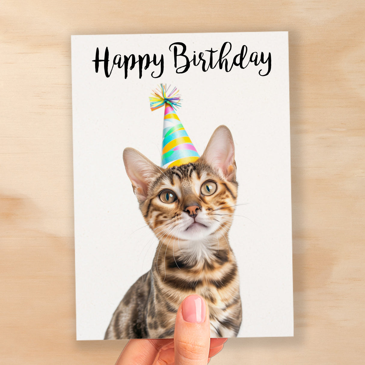 Birthday Card For Anyone Birthday Card For Friend Birthday Card For Her or For Him Bengal Cat Birthday Card For Son or Daughter