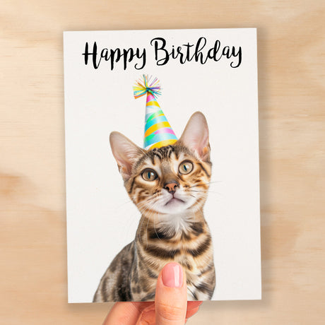 Birthday Card For Anyone Birthday Card For Friend Birthday Card For Her or For Him Bengal Cat Birthday Card For Son or Daughter