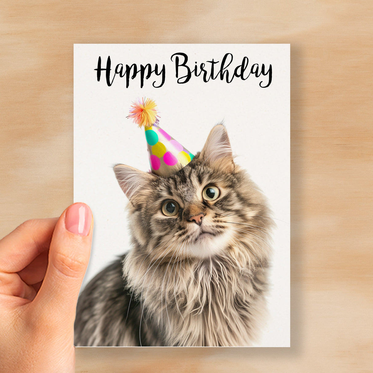 Birthday Card For Anyone Birthday Card For Friend Birthday Card For Her or For Him Persian Longhair Cat Birthday Card For Son or Daughter