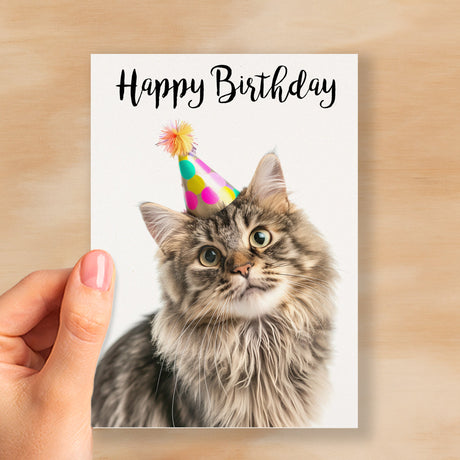 Birthday Card For Anyone Birthday Card For Friend Birthday Card For Her or For Him Persian Longhair Cat Birthday Card For Son or Daughter