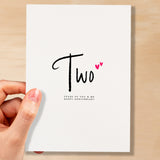 Two Year Anniversary Card For Husband 2 Year Anniversary Card Boyfriend or Girlfriend Wedding Anniversary Card For Wife