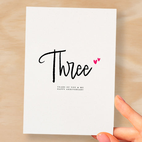 Three Year Anniversary Card For Husband 3 Year Anniversary Card Boyfriend or Girlfriend Wedding Anniversary Card For Wife