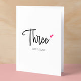 Three Year Anniversary Card For Husband 3 Year Anniversary Card Boyfriend or Girlfriend Wedding Anniversary Card For Wife