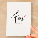 Four Year Anniversary Card For Husband 4 Year Anniversary Card Boyfriend or Girlfriend Wedding Anniversary Card For Wife