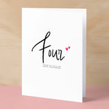 Four Year Anniversary Card For Husband 4 Year Anniversary Card Boyfriend or Girlfriend Wedding Anniversary Card For Wife