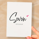 Seven Year Anniversary Card For Husband 7 Year Anniversary Card Boyfriend or Girlfriend Wedding Anniversary Card For Wife