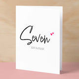 Seven Year Anniversary Card For Husband 7 Year Anniversary Card Boyfriend or Girlfriend Wedding Anniversary Card For Wife