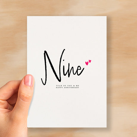 Nine Year Anniversary Card For Husband 9 Year Anniversary Card Boyfriend or Girlfriend Wedding Anniversary Card For Wife