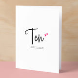 Ten Year Anniversary Card For Husband 10 Year Anniversary Card Boyfriend or Girlfriend Wedding Anniversary Card For Wife