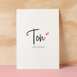 Ten Year Anniversary Card For Husband 10 Year Anniversary Card Boyfriend or Girlfriend Wedding Anniversary Card For Wife