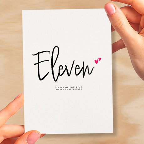 Eleven Year Anniversary Card For Husband 11 Year Anniversary Card Boyfriend or Girlfriend Wedding Anniversary Card For Wife