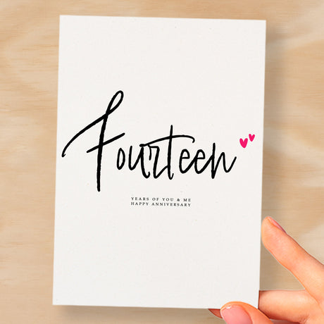 Fourteen Year Anniversary Card For Husband 14 Year Anniversary Card Boyfriend or Girlfriend Wedding Anniversary Card For Wife