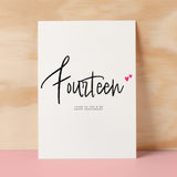 Fourteen Year Anniversary Card For Husband 14 Year Anniversary Card Boyfriend or Girlfriend Wedding Anniversary Card For Wife