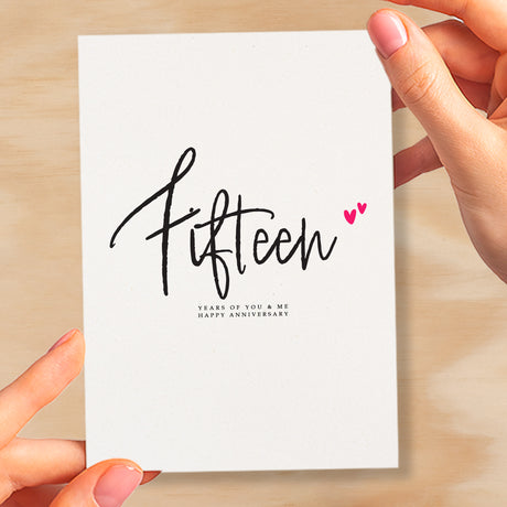 Fifteen Year Anniversary Card For Husband 15 Year Anniversary Card Boyfriend or Girlfriend Wedding Anniversary Card For Wife