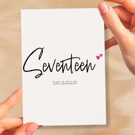 Seventeen Year Anniversary Card For Husband 17 Year Anniversary Card Boyfriend or Girlfriend Wedding Anniversary Card For Wife