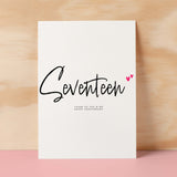 Seventeen Year Anniversary Card For Husband 17 Year Anniversary Card Boyfriend or Girlfriend Wedding Anniversary Card For Wife