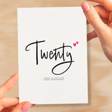 Twenty Year Anniversary Card For Husband 20 Year Anniversary Card Boyfriend or Girlfriend Wedding Anniversary Card For Wife