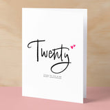 Twenty Year Anniversary Card For Husband 20 Year Anniversary Card Boyfriend or Girlfriend Wedding Anniversary Card For Wife