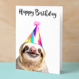 Birthday Card For Him or Her Fun Birthday Card of A Sloth Happy Birthday Card For Mum, Dad, Sister Brother