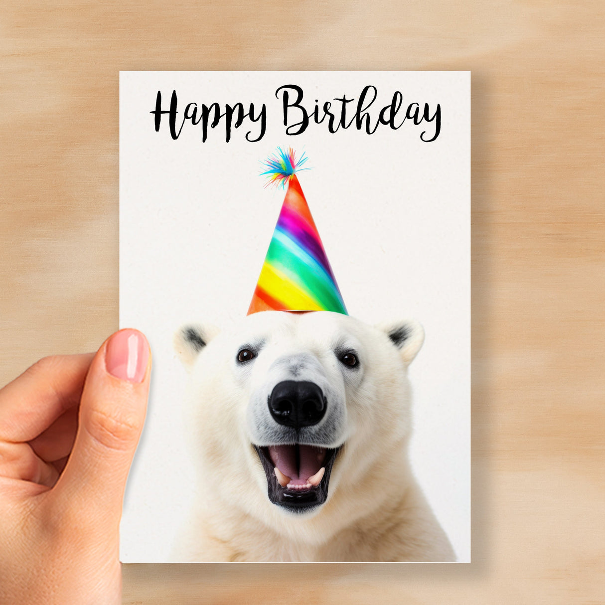 Birthday Card For Him or Her Fun Birthday Card of A Polar Bear Happy Birthday Card For Mum, Dad, Sister Brother