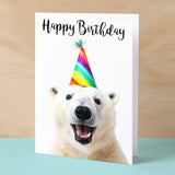 Birthday Card For Him or Her Fun Birthday Card of A Polar Bear Happy Birthday Card For Mum, Dad, Sister Brother