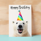 Birthday Card For Him or Her Fun Birthday Card of A Polar Bear Happy Birthday Card For Mum, Dad, Sister Brother