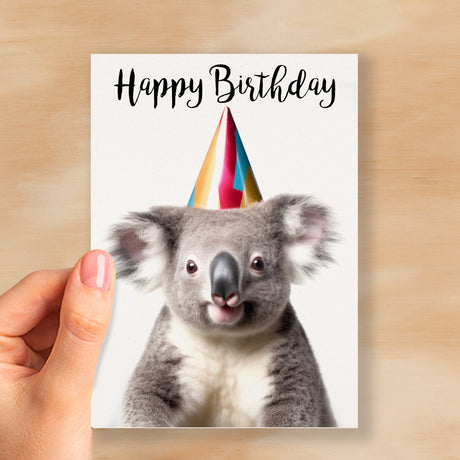 Birthday Card For Him or Her Fun Birthday Card of A Koala Happy Birthday Card For Mum, Dad, Sister Brother