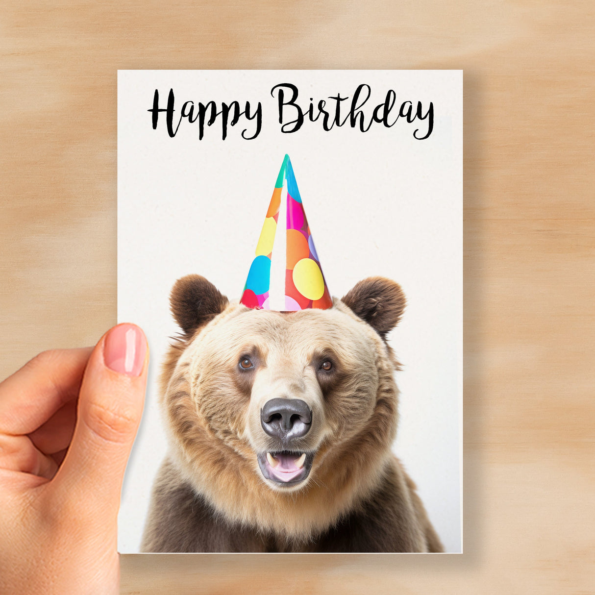 Birthday Card For Him or Her Fun Birthday Card of A Brown Bear Happy Birthday Card For Mum, Dad, Sister Brother